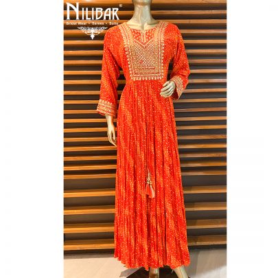 Orange Rayon Anarkali