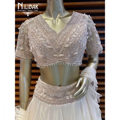 White Organza Casual Lehenga