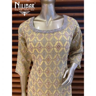 Crayola Yellow Chinon Garara Suit