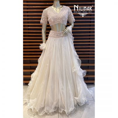 White Organza Casual Lehenga