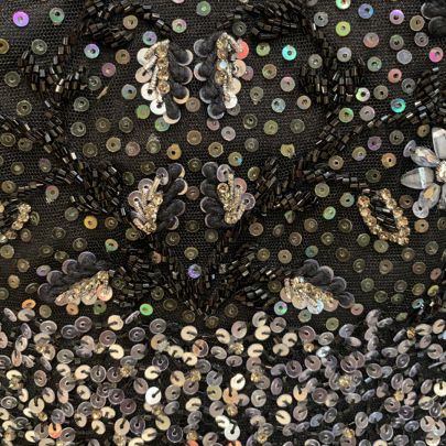 Grey and Black Lycra Lehenga