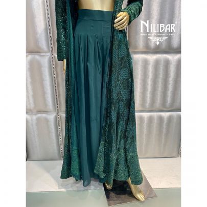 Bottle Green Georgette Palazzo Set