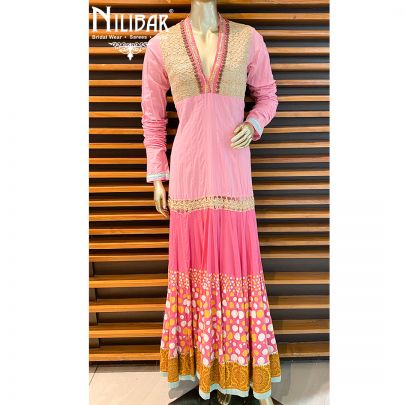 Pink Cotton Anarkali