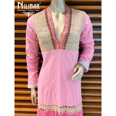 Pink Cotton Anarkali