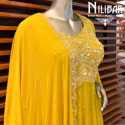 Blonde Yellow Georgette Sharara Suit