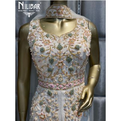 White Silk and Net Jumpsuit