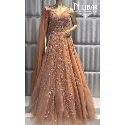 Camel color Net Gown