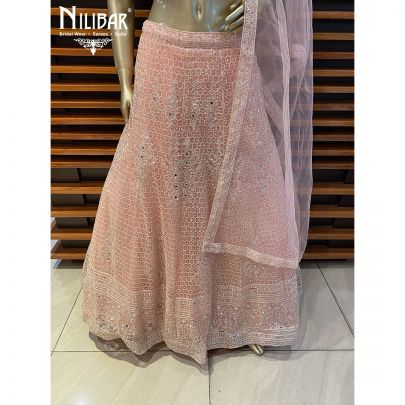 Baby Pink Net and Silk Lehenga