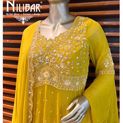 Blonde Yellow Georgette Sharara Suit