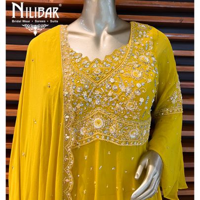 Blonde Yellow Georgette Sharara Suit