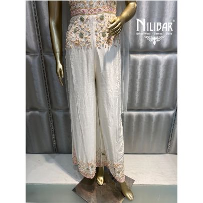 White Silk and Net Jumpsuit
