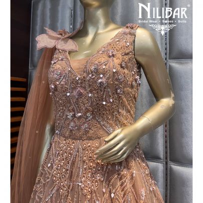 Camel color Net Gown