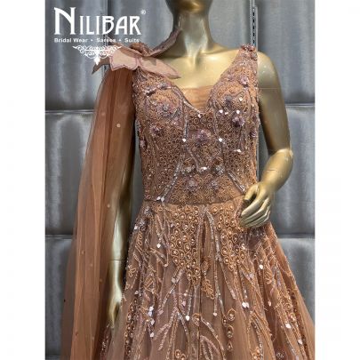 Camel color Net Gown