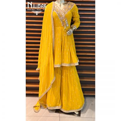 Butterscotch Georgette Sharara Suit