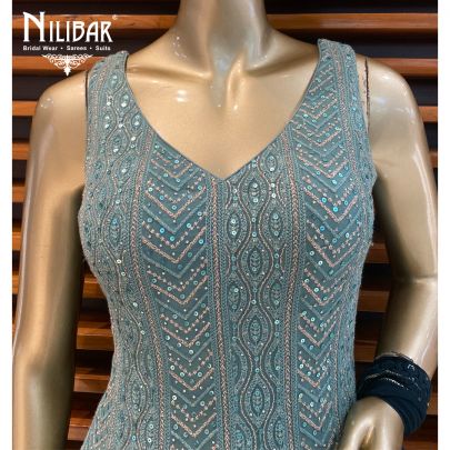 Pista and Bottle Green Dhoti Suit
