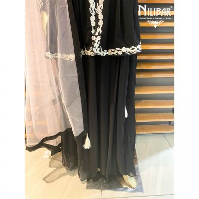 Black Georgette Peplum Suit