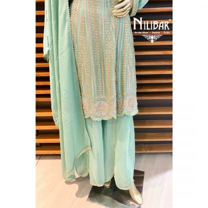 Frog Green Chinon Peplum Suit