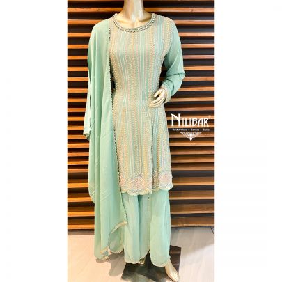 Frog Green Chinon Peplum Suit