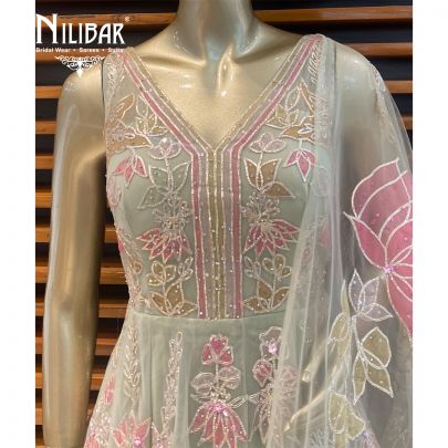 Pastel Pista Net Gown