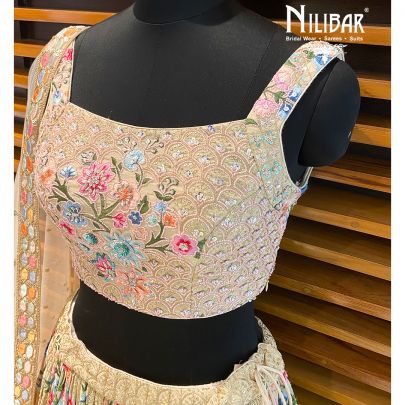 Ivory Georgette Lehenga