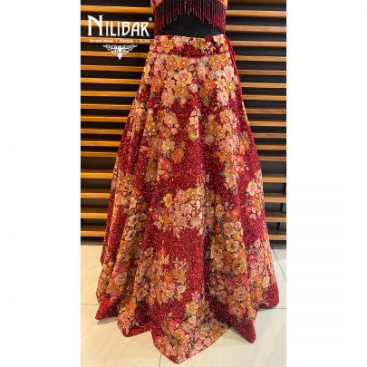 Red velvet Bridal Lehenga