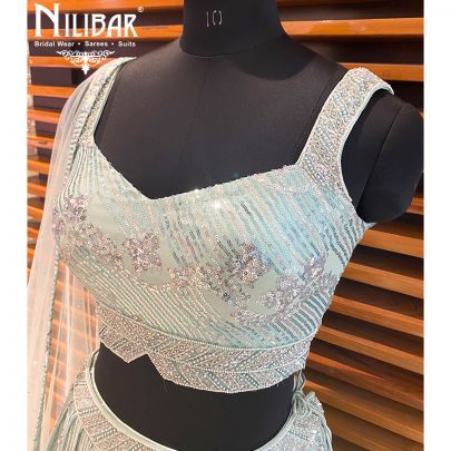 Pistachio Green Net Lehenga