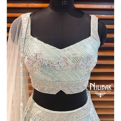 Pistachio Green Net Lehenga