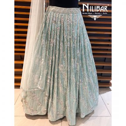 Pistachio Green Net Lehenga