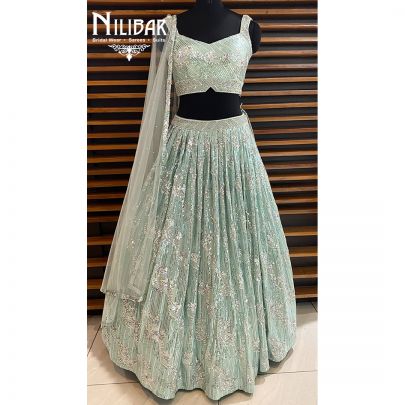Pistachio Green Net Lehenga