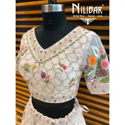 Peach Organza Bridal Lehenga