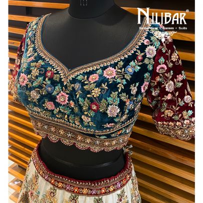 Multicolor Silk Bridal Lehenga