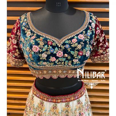 Multicolor Silk Bridal Lehenga
