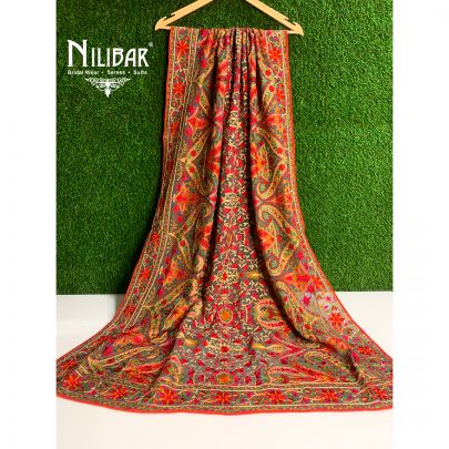 Grey Georgette Kashidakari Dupatta