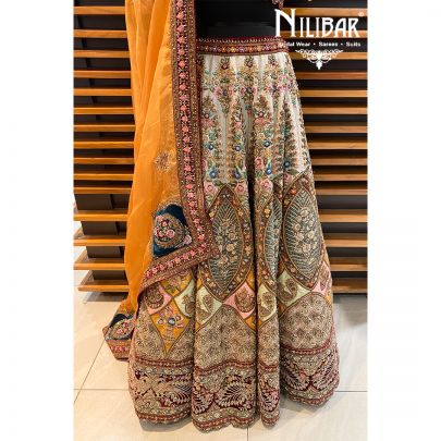 Multicolor Silk Bridal Lehenga