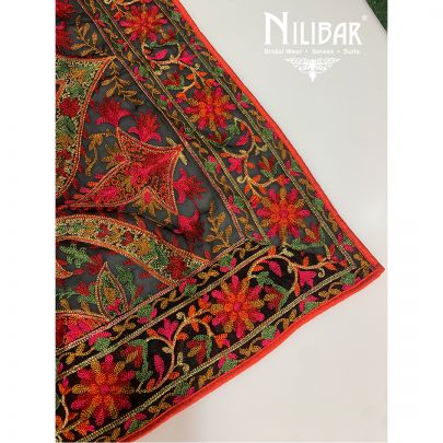 Black Georgette Kashidakari Dupatta