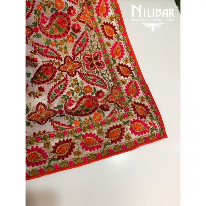 White Georgette Kashidakari Dupatta