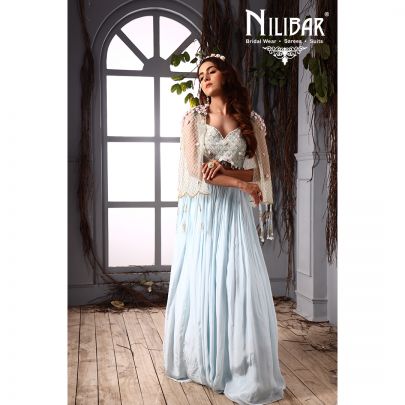 Ice Blue Georgette Lehenga