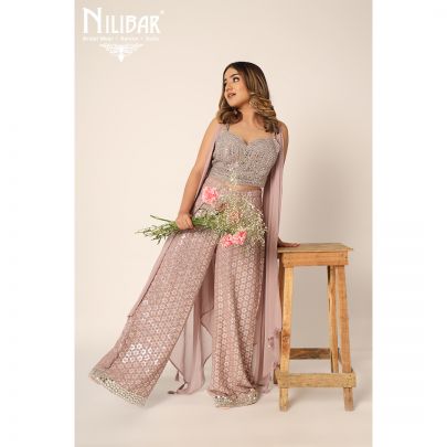 Mauve Georgette Palazzo Set