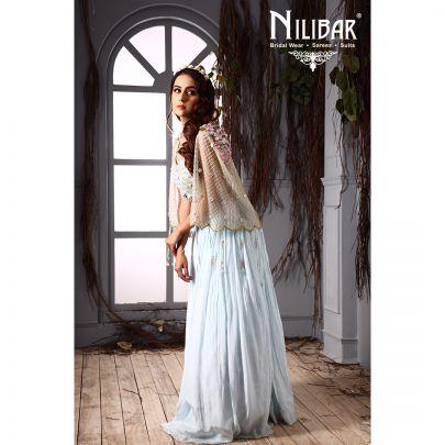 Ice Blue Georgette Lehenga