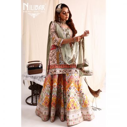 Multicolor Silk Garara Suit