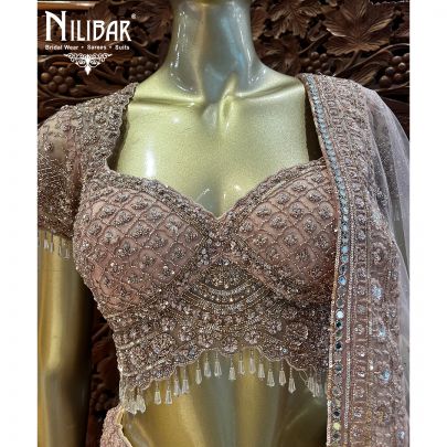 Foxy Pink Net Reception Lehenga