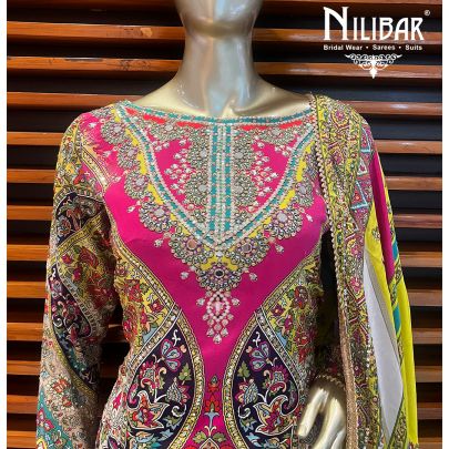Multicolor Crepe  Garara Suit