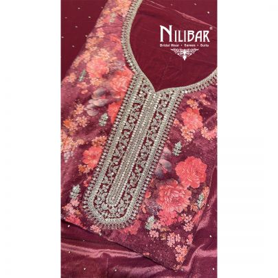 Hot Pink Velvet Unstitched Suit