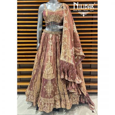 Grape Purple Lamé Silk Lehenga