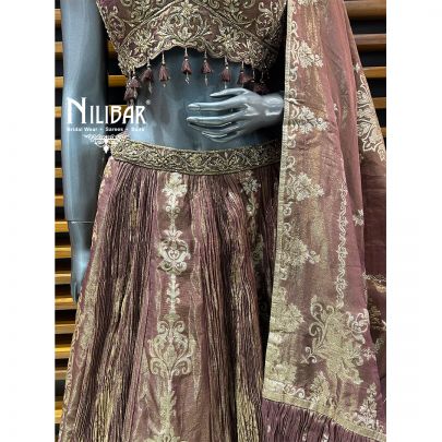Grape Purple Lamé Silk Lehenga