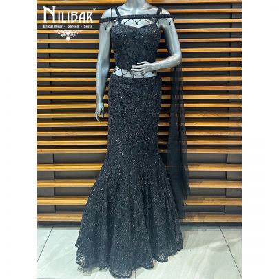 Black Net Lehenga