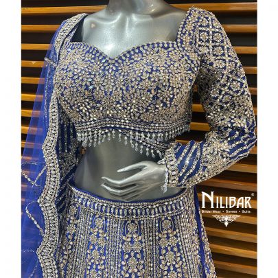 Blue Silk Lehenga