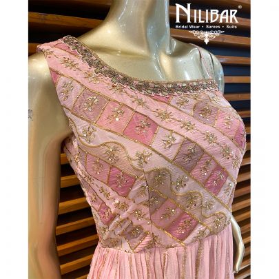 Lemonade Pink Chinon Lehenga Set