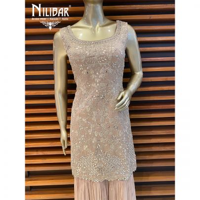 Champagne Pink Silk Pallazzo Suit