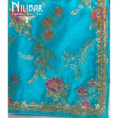Tiffany Blue Silk Unstitched Suit